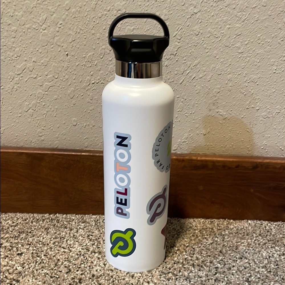 Peloton White Water Bottle with Logo